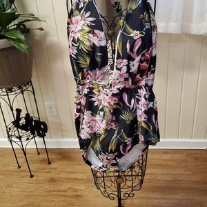 One piece floral bathing suit